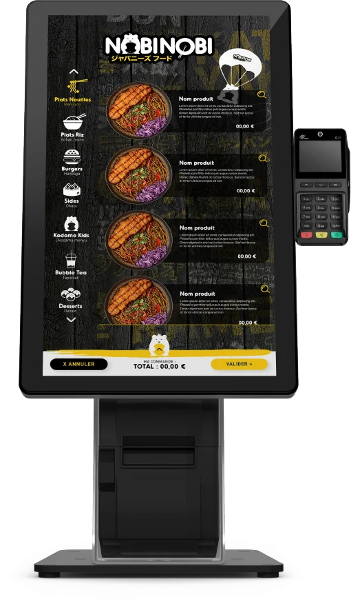 6xpos borne 22 pouces face sur socle 6xpos