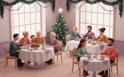 6xpos freepik a lively and inviting restaurant dining room durin 24069 Accueil Préparez les fêtes de fin d’année en restauration : les conseils à suivre.